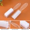 Nail Brush Fingernail Cleaner, ZUFUGHJK 6 Pack fingernail cleaning brush Fingernail Scrub Nail Brushes with Handle Grip Hand Pedicure Scrubbing kit for Nails and Toes,Clear view 4
