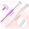 ANCIRS 30 Pack Eyebrow Trimmer Razors for Women Makeup, Facial T Shape Shaver Tool for Eye Brow, Stainless Steel Eyebrow Trimming Kit for Girls- 24 Purple & 6 White view 3