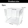 2 Pcs Acrylic Makeup Mask Paper Storage Box, 6.2x6.2x5.7 In Cover Desktop Cosmetics Debris Cotton Pad, Swabs, Sanitary Napkin Organizer, Transparent Dustproof Finishing Container view 2