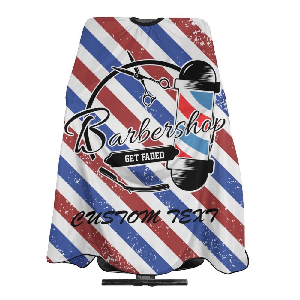 Custom Barber Cape Hairdresser Cape, Add Your Photo Text Logo Personalized Barbershop Salon Cape for Men, Customized Hair Cutting Cape for Home Salon Barbershop