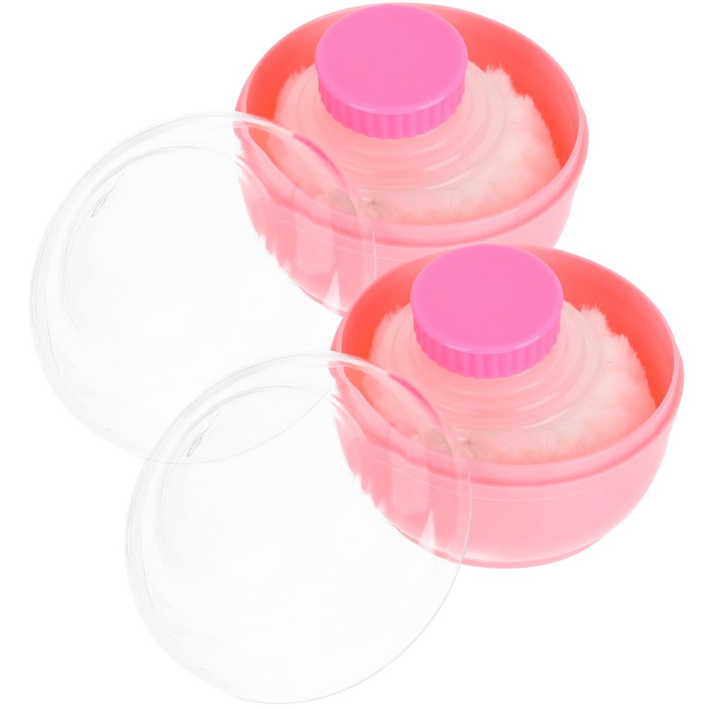 Beaupretty 2pcs Dusting Powder Box with Puff Case Powder Container for Body and Talc Portable Design for Travel and Home Use Storage