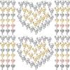 PAGOW 120Pcs 3D Heart Nail Charm Punk Chrome Droplets Lava Metal Molten Irregular Shape Alloy Jewelry Love DIY Nail Accessories Supplies Valentine's Day Decoration Gold Silver view 1