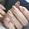 PAGOW 120Pcs 3D Heart Nail Charm Punk Chrome Droplets Lava Metal Molten Irregular Shape Alloy Jewelry Love DIY Nail Accessories Supplies Valentine's Day Decoration Gold Silver view 3