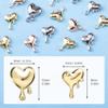 PAGOW 120Pcs 3D Heart Nail Charm Punk Chrome Droplets Lava Metal Molten Irregular Shape Alloy Jewelry Love DIY Nail Accessories Supplies Valentine's Day Decoration Gold Silver view 4