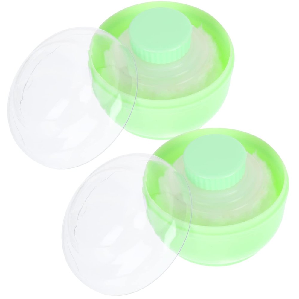 Beaupretty 2pcs Powder Puff Box Empty Makeup Powder Containers and Sturdy Design for Boys and Girls and Adults for Hot and Humid Weather