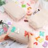 Amylove 12 Pcs Christmas Corduroy Makeup Bag Large Capacity Preppy Cosmetic Bag Bulk DIY Daily Use Plain Portable Makeup Pouch Travel Purse Organizer Storage for Women Xmas Gift (Beige Pink) view 2