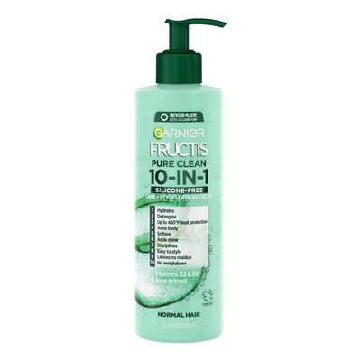 Garnier, Fructis Pure Clean 10-in-1 Care and Styling Leave In Cream, 12 Fl Oz