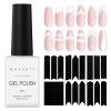 Makartt 7PCS French Nail Art Stickers Kit, 8ML White Gel Polish,6 Sheets French Design Stickers,Self-Adhesive French Manicure Strips Guides Kit For Beginner DIY Design view 1