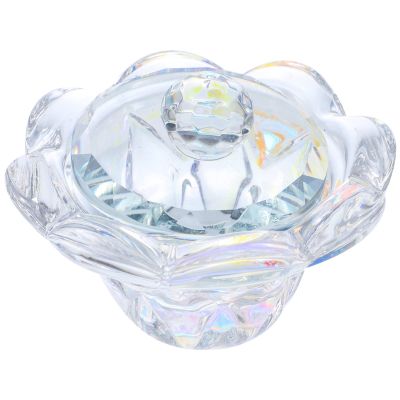 FOMIYES Crystal Nail Art Cup High-class Crystal Material Monomer Dish Lid for Gel Polish