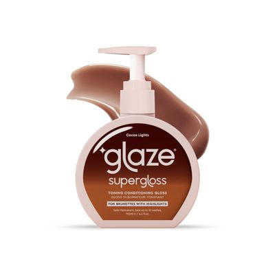 Glaze Super Gloss Color Conditioning Gloss  Cocoa Lights for Medium to Dark Brown Hair with Highlights  Rinse Out Semi-Permanent Hair Gloss that Enhances Color and Boosts Shine & Hydration