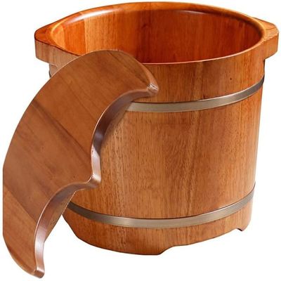 LOKOO Relax Pedicure Foot Bath,Foot and Leg Spa for Adults,Sauna Wooden Bucket,Foot Massage Spa for Home Foot Spa Household Wash Ba