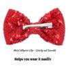 12 Pieces Red Sequin Bows for Girls 4.7" Large Cheer Hair Bow with Alligator Clips Hair Accessories for Kids Toddler Cheerleaders Teen Girls College Sports view 3