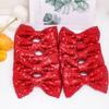 12 Pieces Red Sequin Bows for Girls 4.7" Large Cheer Hair Bow with Alligator Clips Hair Accessories for Kids Toddler Cheerleaders Teen Girls College Sports view 4