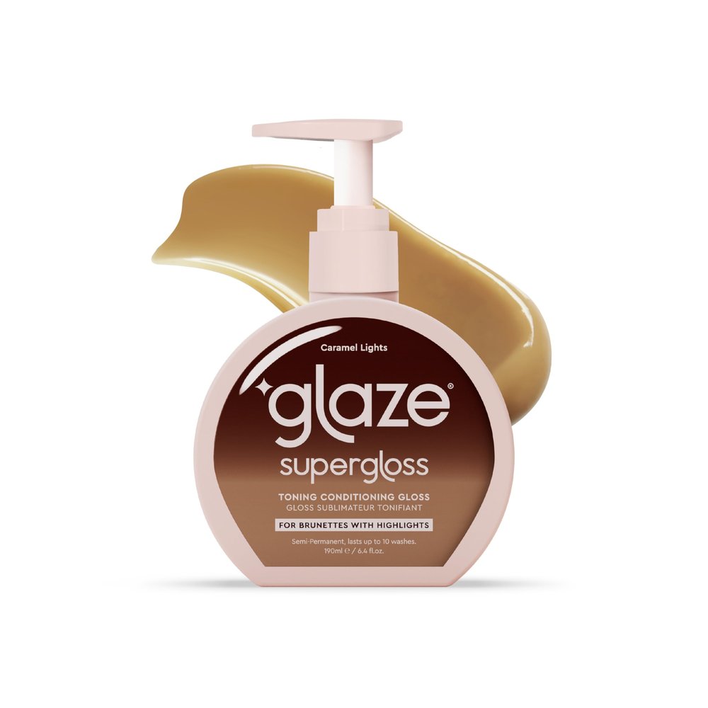 Glaze Super Gloss Color Conditioning Gloss  Caramel Lights for Medium to Dark Brown Hair with Highlights  Rinse Out Semi-Permanent Hair Gloss that Enhances Color and Boosts Shine & Hydration