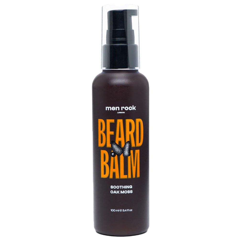 Men Rock Soothing Beard Balm - Oak Moss - Leave In Beard Conditioner for Men - Mens Skincare Products - Conditioning and Softening Balm - 3.4 oz