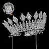Luxury Wedding Tiaras Large 5A Cubic Zirconia Round Pageant Crown for Women Huge Princess Queen Crown Crystal Headband Big Bridal Hair Accessories (Silver) view 2