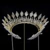 Luxury Wedding Tiaras Large 5A Cubic Zirconia Round Pageant Crown for Women Huge Princess Queen Crown Crystal Headband Big Bridal Hair Accessories (Gold) view 4