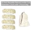 25Pcs Natural Loofah Slices of 2In, Reusable Natural Loofah Cuts for Cleaner Sponge Scrubber, Facial Soap Holder and DIY Customize Soap Tools for Wholesome Skin Care and Exfoliation with 1 Storage Bag view 2