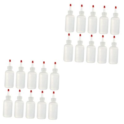 FRCOLOR 20pcs Plastic Squeeze Bottles Pe Material Dispenser Dropper Leakproof Sauce Bottle Cap for Ketchup Mustard Salad Dressing