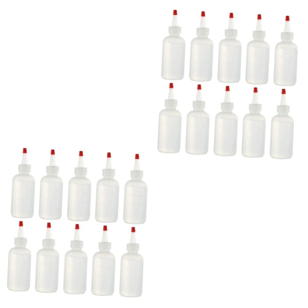 FRCOLOR 20pcs Plastic Squeeze Bottles Pe Material Dispenser Dropper Leakproof Sauce Bottle Cap for Ketchup Mustard Salad Dressing