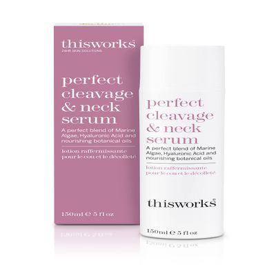 THISWORKS Perfect Cleavage & Neck Serum with Marine Algae & Hyaluronic Acid  Neck Cream Firms & Hydrates  5 fl oz