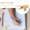 SOLUSTRE Eyebrow Pencil Sharpener Dual-Sided Manual Tool Thickness for Makeup Pencils Convenient and Portable Design for Students and Artists Gold view 3