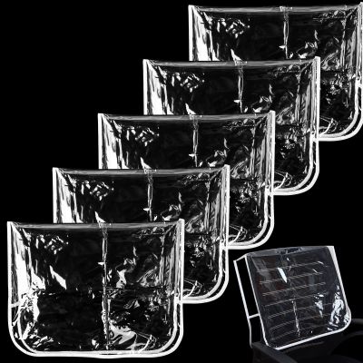 5 Pieces Chair Back Cover Salon Chair Cover Plastic Clear Round Chair Back Cover Prevents Damage to Spa/Salon Chair, Hairdressing Chair Back Covers Fits Most Standard Salon Chairs, Office Chairs