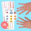 Omy Kawaii Nail Stickers for Kids - 200 Stickers, Waterproof, Durable, Fun, Creative Designs | Strong Enough to Last Through Hand Washing - Easy to Apply, Safe, Non-Toxic | Age 3 and Up view 2