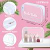 Amylove 10 Pcs Bridesmaid Makeup Bag for Bridal Party Gifts Clear Makeup Bags Toiletry Bridesmaid Proposal Gift Cosmetic travel Cosmetic Bag for Wedding Bachelorette Party Favor(White) view 3