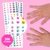 Omy Unicorn Nail Stickers for Kids - 200 Stickers, Waterproof, Durable, Fun, Creative Designs | Strong Enough to Last Through Hand Washing - Easy to Apply, Safe, Non-Toxic | Age 3 and Up view 2