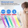 LUYILA Exfoliating Bath Washcloths Silicone Back Exfoliating Shower Pads, Extra Long Scrubber Skin Clean Shower Brushes, Back Scrubber Men Women Bath Towel Massage (Color : Pink) view 3