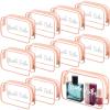 Amylove 10 Pcs Bridesmaid Makeup Bag for Bridal Party Gifts Clear Makeup Bags Toiletry Bridesmaid Proposal Gift Cosmetic travel Cosmetic Bag for Wedding Bachelorette Party Favor(Pink) view 1