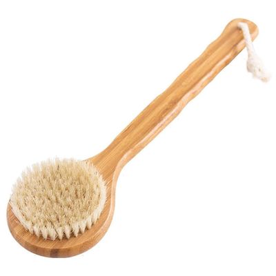 LUYILA Back Body Brush Long Handle Wooden Bath Body Brush Exfoliator Bristle for Shower,Wet or Dry Brushing