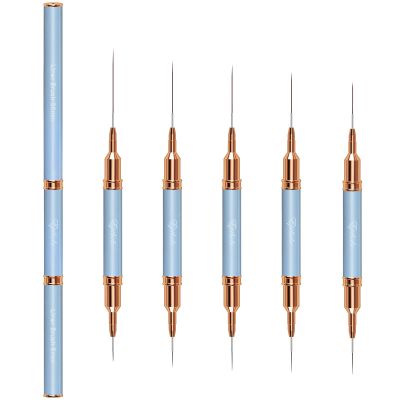 Nail Art Brushes, Double-Ended 10PCS Head Long Nail Art Liner Brushes Nail Design Brushes for Long Lines,Tiny Details,Fine Drawing Nail Brushes for Nail Art,Sizes 5/7/9/10/11/15/20/22/25/30