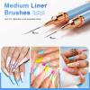 Nail Art Brushes, Double-Ended 10PCS Head Long Nail Art Liner Brushes Nail Design Brushes for Long Lines,Tiny Details,Fine Drawing Nail Brushes for Nail Art,Sizes 5/7/9/10/11/15/20/22/25/30 view 3