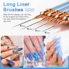 Nail Art Brushes, Double-Ended 10PCS Head Long Nail Art Liner Brushes Nail Design Brushes for Long Lines,Tiny Details,Fine Drawing Nail Brushes for Nail Art,Sizes 5/7/9/10/11/15/20/22/25/30 view 4