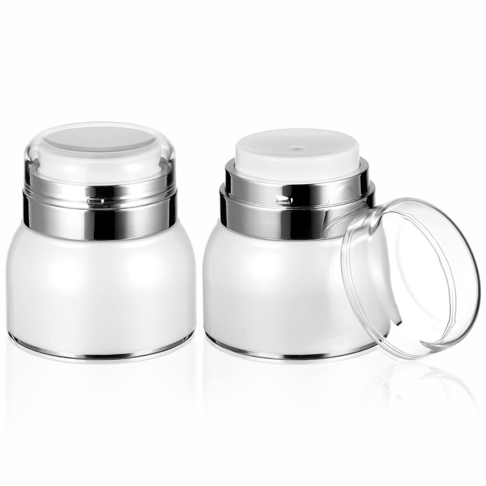 Beaupretty 2pcs Vacuum Pump Bottles Airless Pump Jars for Travel Refillable Cosmetic Containers for Lotions Creams Essentials Each