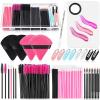 Disposable Applicators Kit With Makeup Puff, Mixing Palette, Artist Supplies, Accessories, Mascara Wands, Lip Brushes, Hair Clips, Powder Puffs for Face With Storage Box view 1