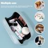 Long Keeper Cosmetic Bags for Women - Water Resistant Make Up Pouch Travel Zipper Toiletry Bag Makeup Organizer (Blue) view 4