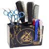 Flytreal Scissor Holder Barber Shear Holder Box, Hair Salon Barber Supplies Acessories Tool Station Desk Organizer Case, Combs Clips Stand Holder Storage for Stylist Groomers Hairdressers (Black) view 2
