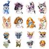 16 Pieces Watercolor Dog Tattoos, 12 Sheets Body Art Fake Temporary Tattoo Stickers on Adults Boys Girls Face Hand Neck Wrist Party Favor view 1