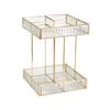 EKAYG Rotating Glass Makeup Box Cosmetic Storage Box 2 Layers Brush Pencil Lipstick Holder Jewelry Case Organizer view 1