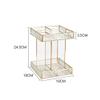 EKAYG Rotating Glass Makeup Box Cosmetic Storage Box 2 Layers Brush Pencil Lipstick Holder Jewelry Case Organizer view 2