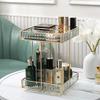 EKAYG Rotating Glass Makeup Box Cosmetic Storage Box 2 Layers Brush Pencil Lipstick Holder Jewelry Case Organizer view 4