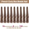 COOKOO 9 Pack 14 Inch French Curl Braids Crochet Hair Pre Looped French Curly Box Braids Hair Ombre Brown Loose Curly Synthetic Braiding Hair Extensions Goddess Box Braids for Black Women 27/33# view 4