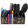 Flytreal Barber Scissor Shear Holder Box, Hair Salon Supplies Acessories Tool Station Desk Organizer Case, Combs Clips Scissors Stand Storage for Stylist Groomers Hairdressers (L-Black) view 2