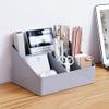 EKAYG 6 Grids Desk Makeup Organizer Cosmetic Storage Box Case Brush Lipstick Jewelry Holder Plastic Make Up Brush Storage Box Case (White) view 3