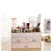 EKAYG Household Leather Desktop Large Capacity Cosmetic Storage Box Dressing Table Skin Care Organizer (B) view 2