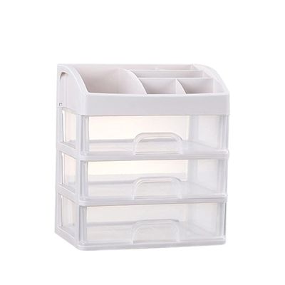 EKAYG Layer Makeup Brush Drawer Storage Box Jewelry Case Nail Polish Makeup Desktop Sundries Holder Organizer