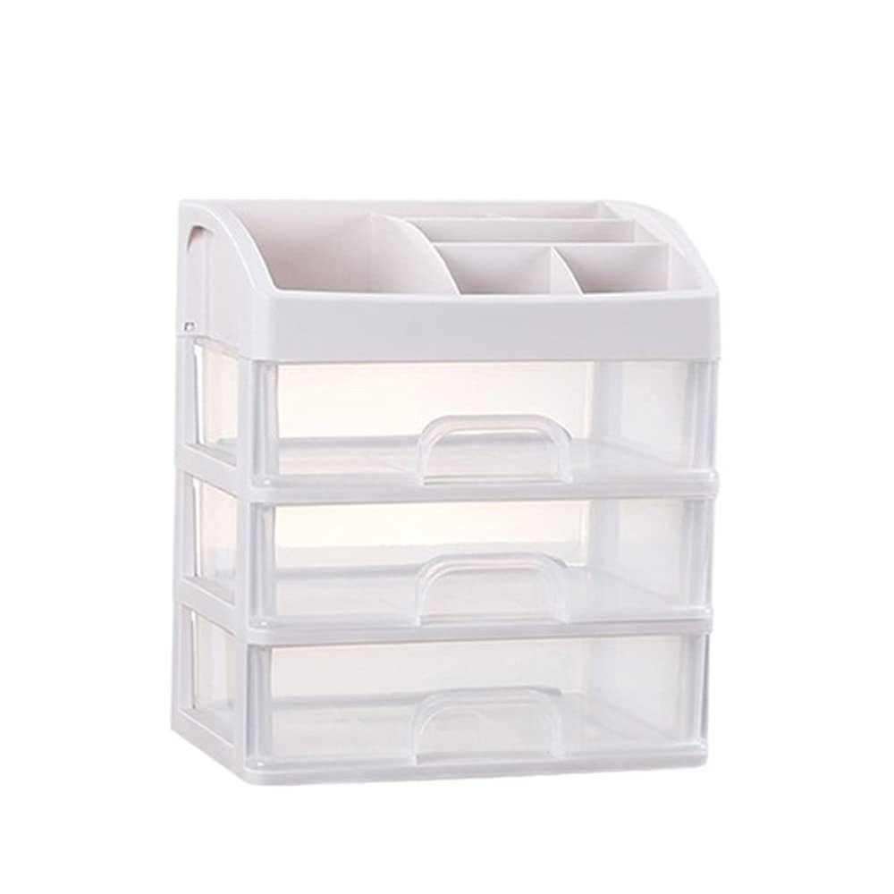 EKAYG Layer Makeup Brush Drawer Storage Box Jewelry Case Nail Polish Makeup Desktop Sundries Holder Organizer